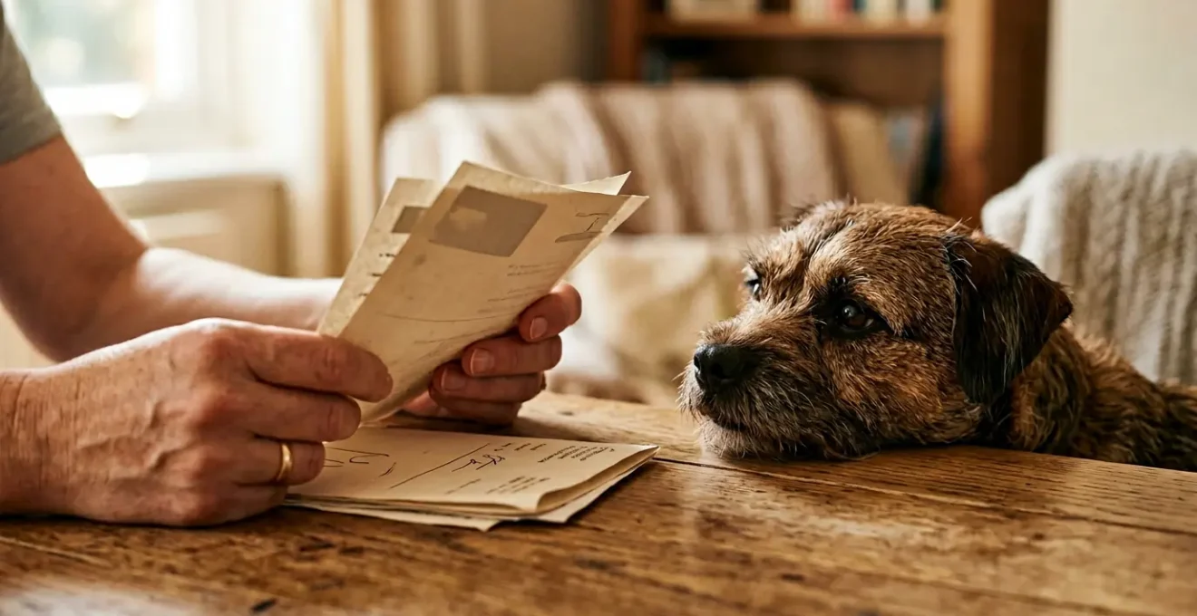 Propriétaire d'animal examinant différentes options d'assurance pour son compagnon