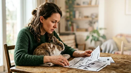 Propriétaire contemplant les défis de l'assurance pour nouveaux animaux de compagnie