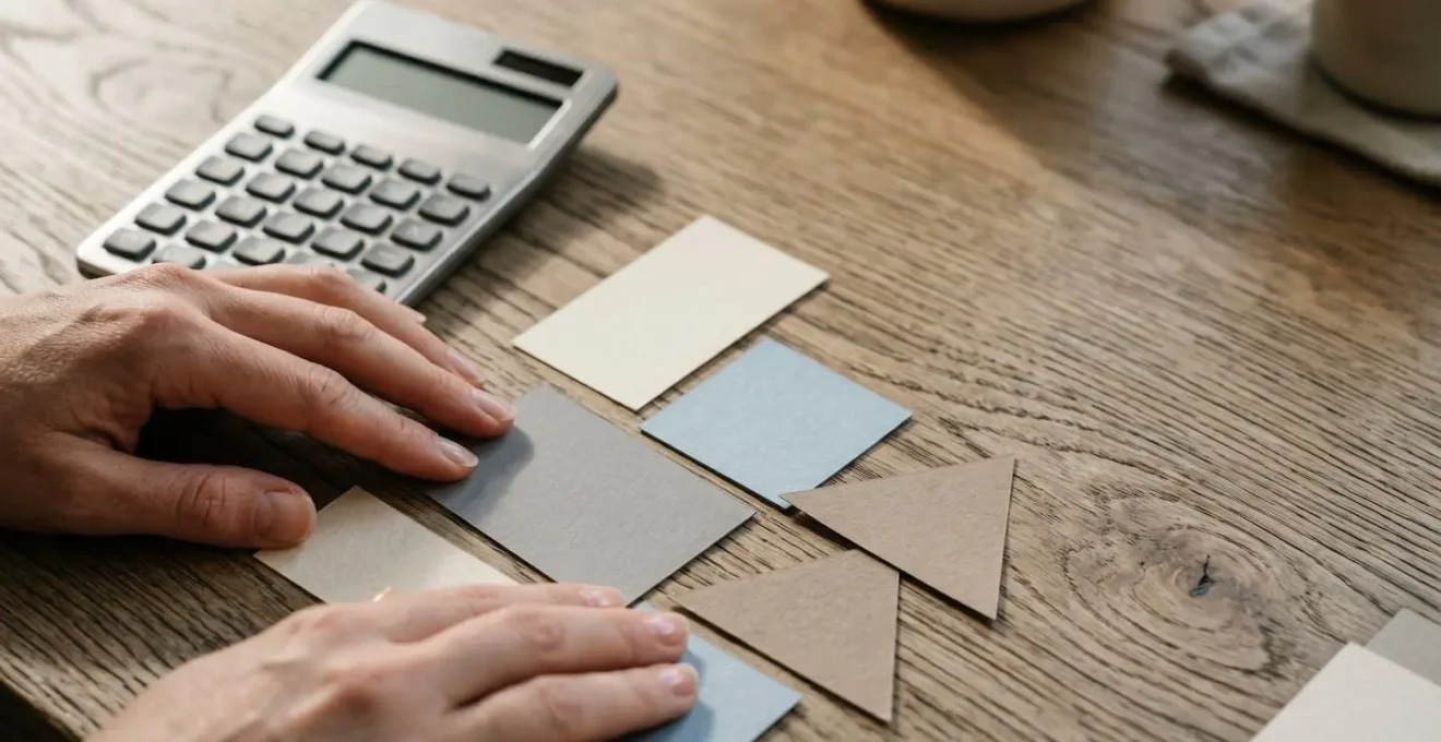 Gros plan sur des mains organisant des documents de planification budgétaire