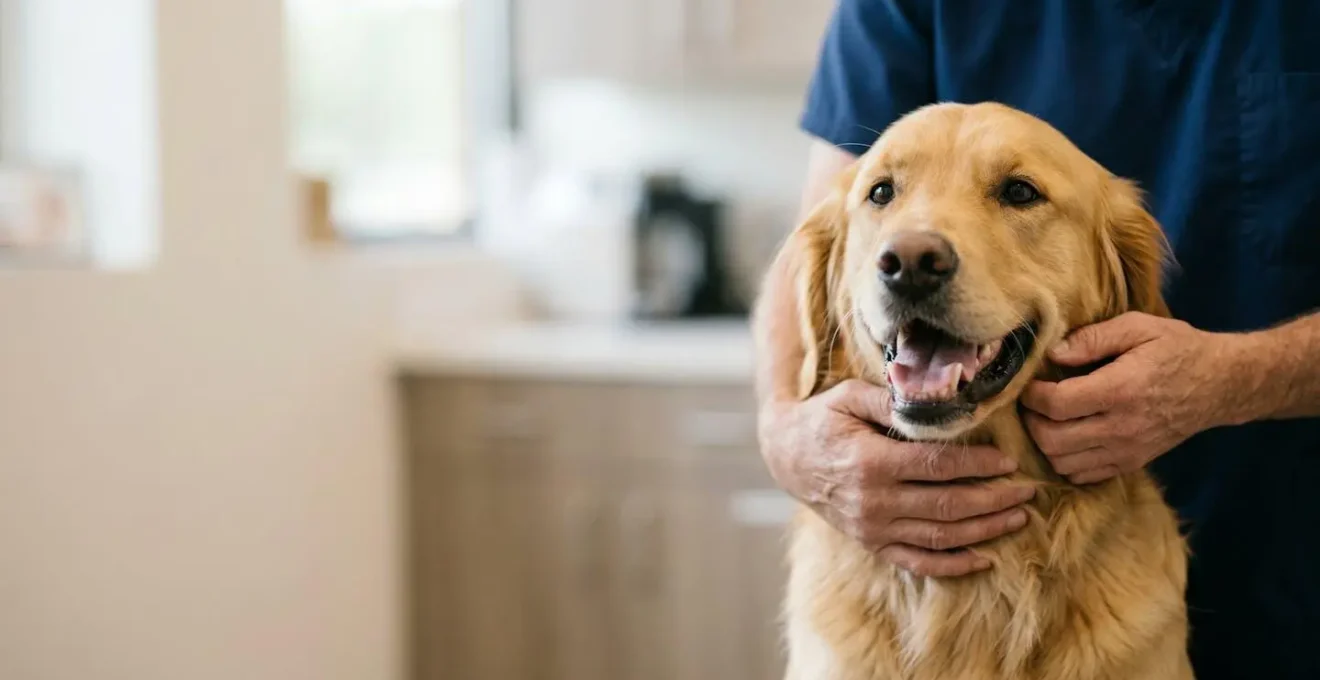Chien en bonne santé bénéficiant de soins préventifs antiparasitaires couverts par l'assurance