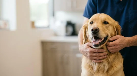 Chien en bonne santé bénéficiant de soins préventifs antiparasitaires couverts par l'assurance