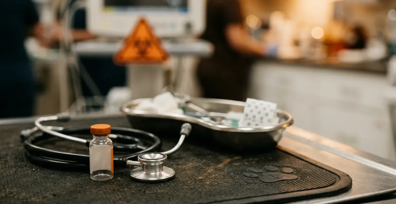 Intoxication animale domestique avec produits toxiques du quotidien nécessitant une prise en charge vétérinaire d'urgence