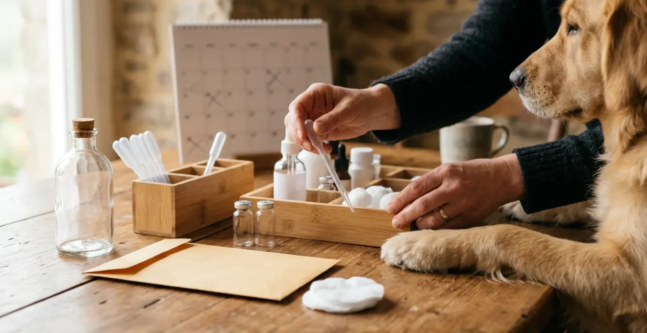 Propriétaire organisant les soins préventifs pour son animal de compagnie avant la fin d'année