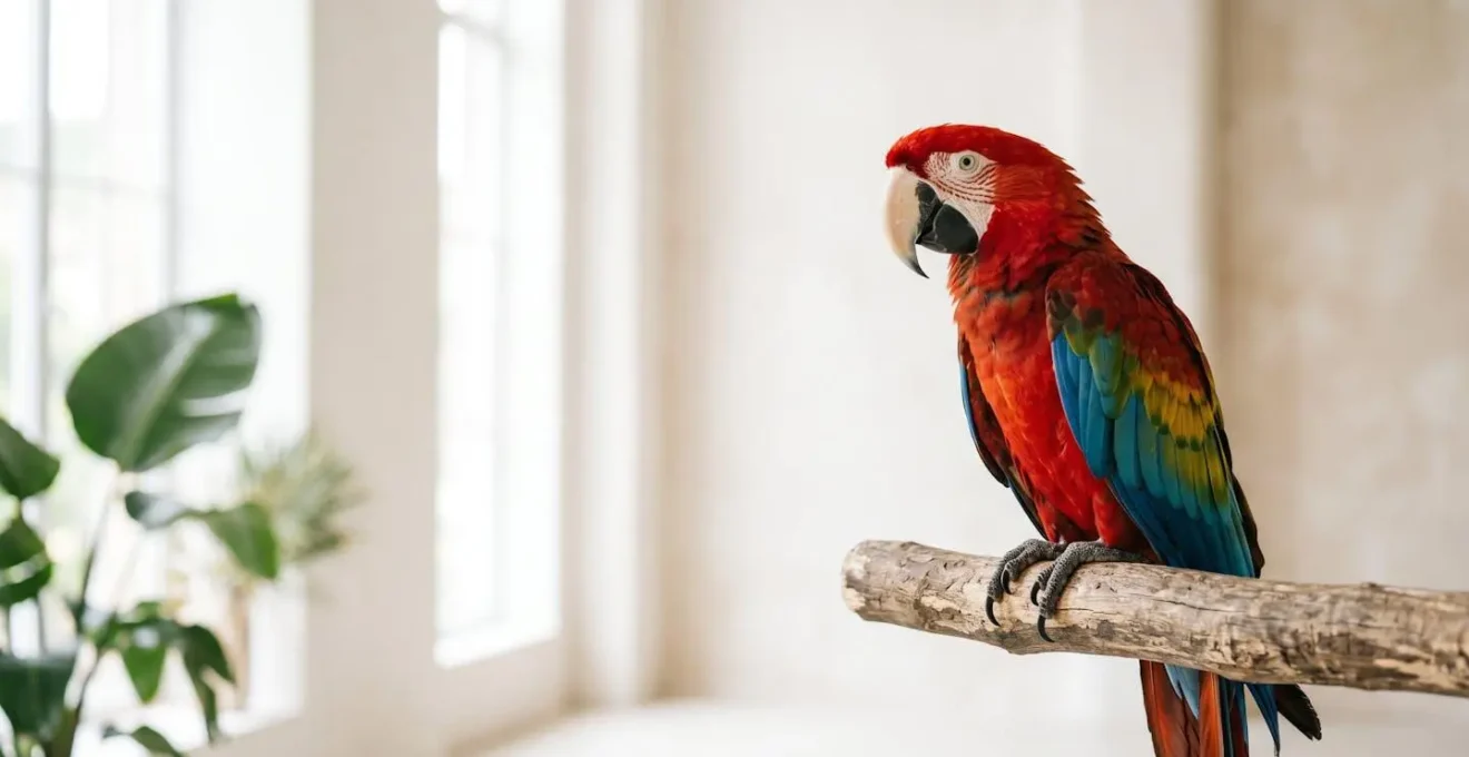 Perroquet aux plumes colorées dans un environnement naturel et lumineux