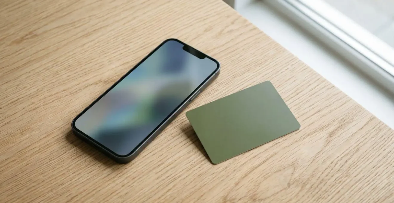 Carte bancaire et téléphone mobile affichant une application de paiement échelonné pour frais vétérinaires sur fond minimaliste